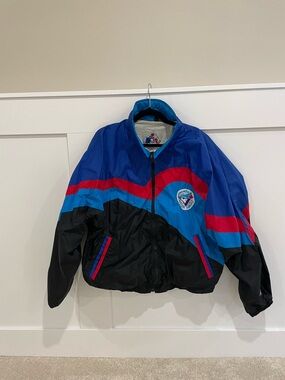 Toronto Blue Jays Vintage Newface Windbreaker Jacket - Blue, Black, Red